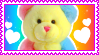 blue pink yellow bear plush